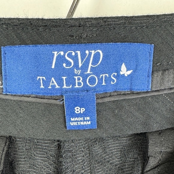 RSVP by Talbots Petite Black Pattern Dress Pants Women's 8P - Picture 6 of 7